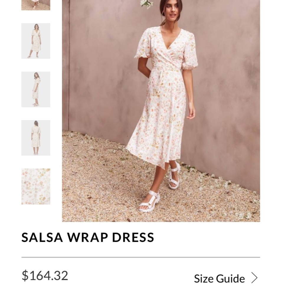 Charlie holiday floral wrap dress S